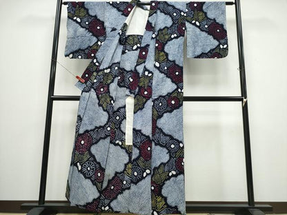 平和屋着物∴夏物 浴衣 有松鳴海絞り 笹菊文 綿 逸品 CABB6643ng