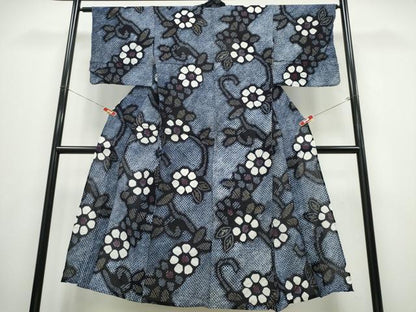 平和屋着物∴夏物 浴衣 有松鳴海絞り 花唐草文 綿 逸品 CABB6644ng