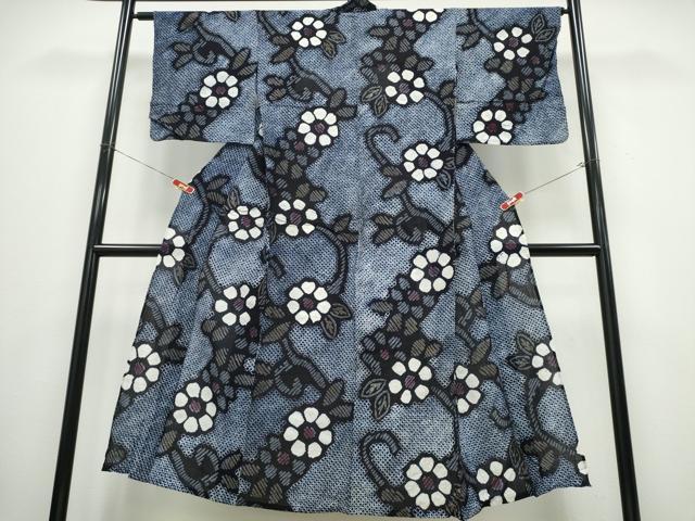 平和屋着物∴夏物 浴衣 有松鳴海絞り 花唐草文 綿 逸品 CABB6644ng