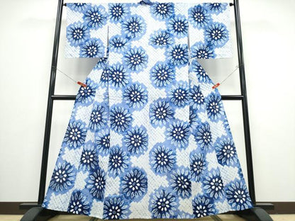 平和屋着物∴夏物 浴衣 有松鳴海絞り 舞菊文 綿 逸品 CABB6648ng