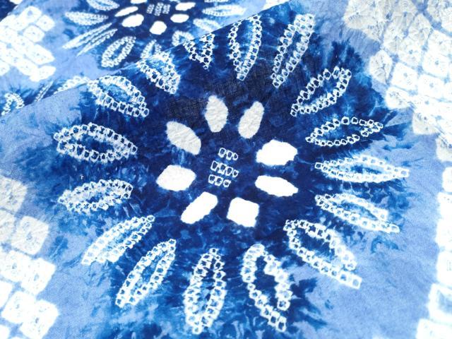 平和屋着物∴夏物 浴衣 有松鳴海絞り 舞菊文 綿 逸品 CABB6648ng