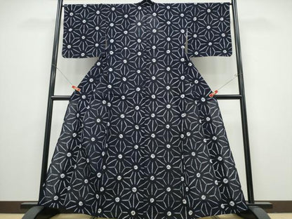 平和屋着物∴夏物 浴衣 有松鳴海絞り 麻の葉文様 綿 逸品 CABB6649ng