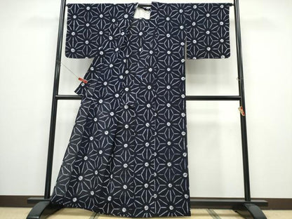 平和屋着物∴夏物 浴衣 有松鳴海絞り 麻の葉文様 綿 逸品 CABB6649ng