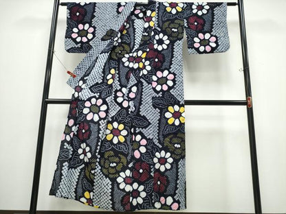 平和屋着物∴夏物 浴衣 有松鳴海絞り 舞菊文 綿 逸品 CABB6651ng