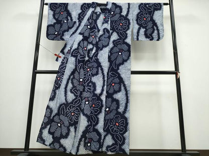 平和屋着物∴夏物 浴衣 有松鳴海絞り 枝椿 綿 逸品 CABB6652ng