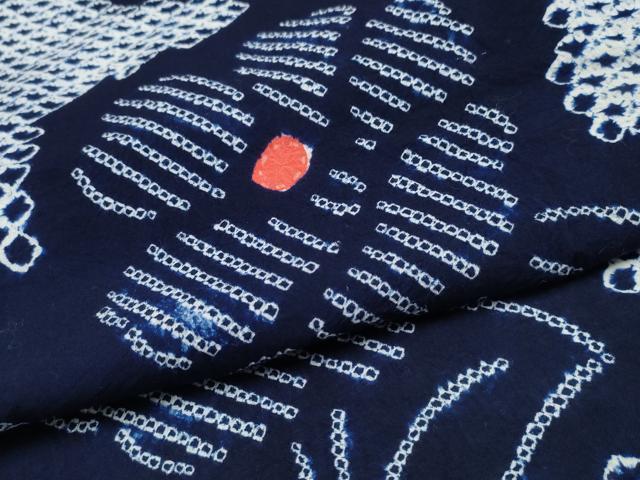 平和屋着物∴夏物 浴衣 有松鳴海絞り 枝椿 綿 逸品 CABB6652ng