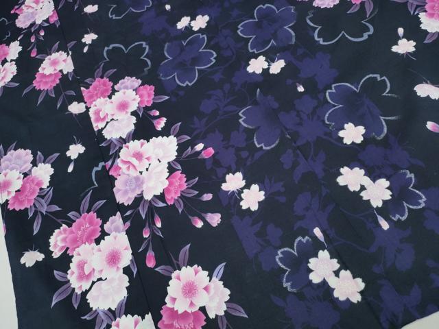 平和屋着物∴夏物 浴衣 舞桜 ラメ 綿 逸品 CABB6658ng