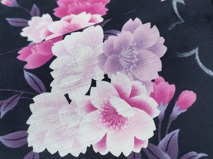 平和屋着物∴夏物 浴衣 舞桜 ラメ 綿 逸品 CABB6658ng