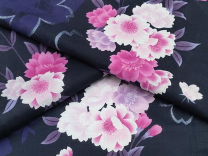 平和屋着物∴夏物 浴衣 舞桜 ラメ 綿 逸品 CABB6658ng