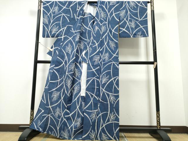 平和屋着物∴夏物　浴衣　草木文　綿　逸品　CABB6664ng