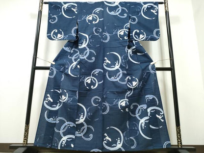 平和屋着物∴夏物　川島織物　浴衣　立波跳兎　綿　逸品　CABB6666ng