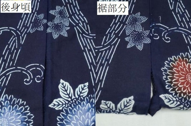 平和屋着物∴夏物 浴衣 型染め 立涌菊唐草文 綿 逸品 CABB6667ng