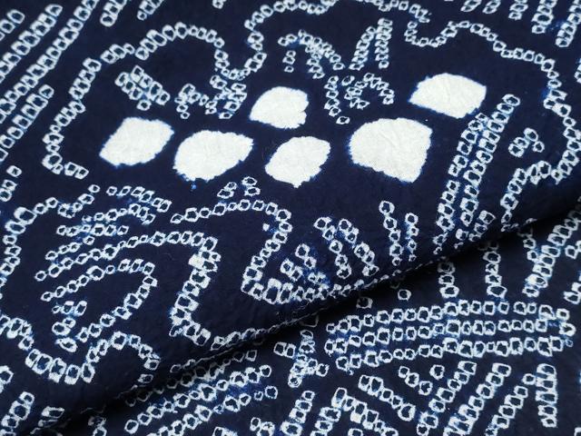 平和屋着物∴夏物 浴衣 有松鳴海絞り 雪輪重ね流水花文 綿 逸品 CABB6673ng