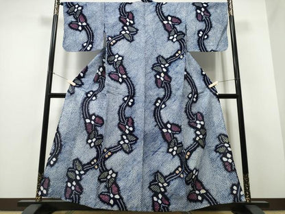平和屋着物∴夏物 浴衣 有松鳴海絞り 流水舞蝶文 綿 逸品 CABB6674ng