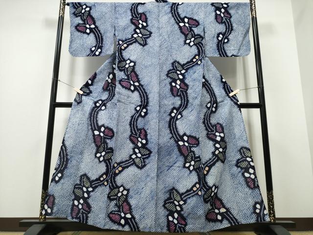 平和屋着物∴夏物 浴衣 有松鳴海絞り 流水舞蝶文 綿 逸品 CABB6674ng