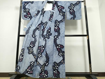 平和屋着物∴夏物 浴衣 有松鳴海絞り 流水舞蝶文 綿 逸品 CABB6674ng
