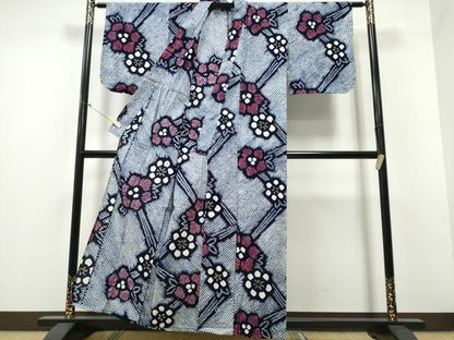 平和屋着物∴夏物 浴衣 有松鳴海絞り 枝花文 綿 逸品 CABB6676ng
