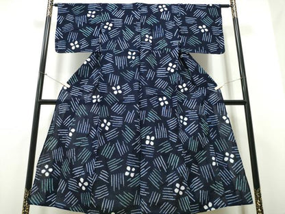 平和屋着物∴夏物 浴衣 有松鳴海絞り 吉祥舞花文 綿 逸品 CABB6679ng