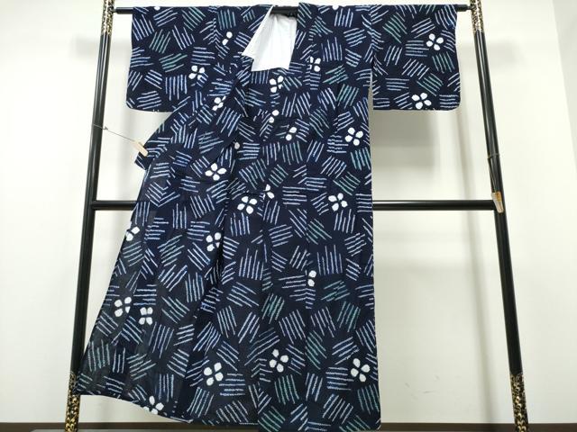 平和屋着物∴夏物 浴衣 有松鳴海絞り 吉祥舞花文 綿 逸品 CABB6679ng