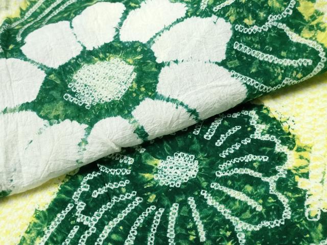 平和屋着物∴夏物 浴衣 有松鳴海絞り 流水舞菊文 綿 逸品 CABB6681ng