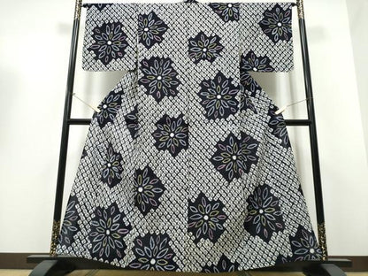 平和屋着物∴夏物 浴衣 有松鳴海絞り 舞菊文 綿 逸品 CABB6682ng