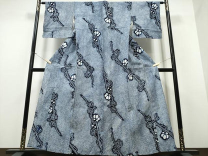 平和屋着物∴夏物 浴衣 有松鳴海絞り 枝花文 綿 逸品 CABB6683ng