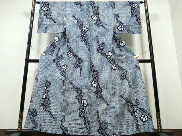 平和屋着物∴夏物 浴衣 有松鳴海絞り 枝花文 綿 逸品 CABB6683ng
