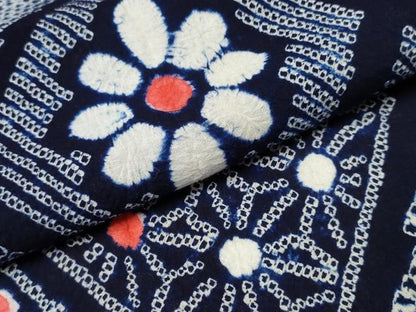 平和屋着物∴夏物 浴衣 有松鳴海絞り 花菱文 綿 逸品 CABB6685ng