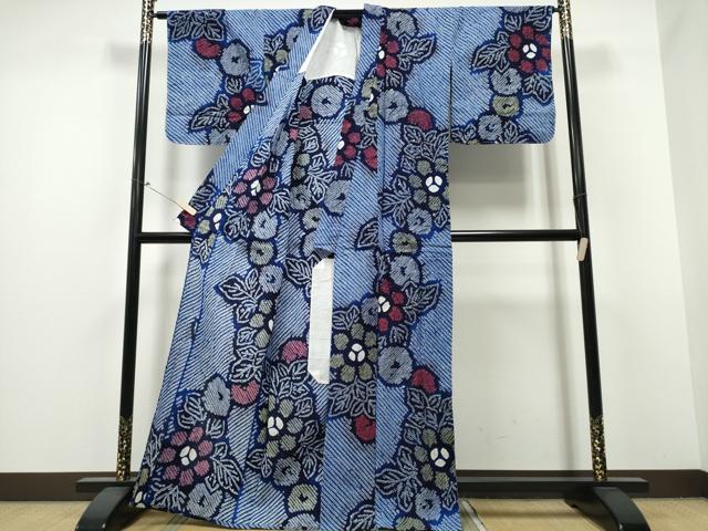 平和屋着物∴夏物 浴衣 有松鳴海絞り 菊花文 綿 逸品 未使用 CABB6686ng