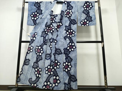 平和屋着物∴夏物 浴衣 有松鳴海絞り 菊唐草文 綿 逸品 未使用 CABB6691ng
