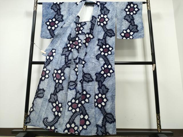 平和屋着物∴夏物 浴衣 有松鳴海絞り 菊唐草文 綿 逸品 未使用 CABB6691ng