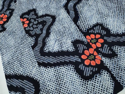 平和屋着物∴夏物 浴衣 有松鳴海絞り 流水花文 綿 逸品 CABB6693ng