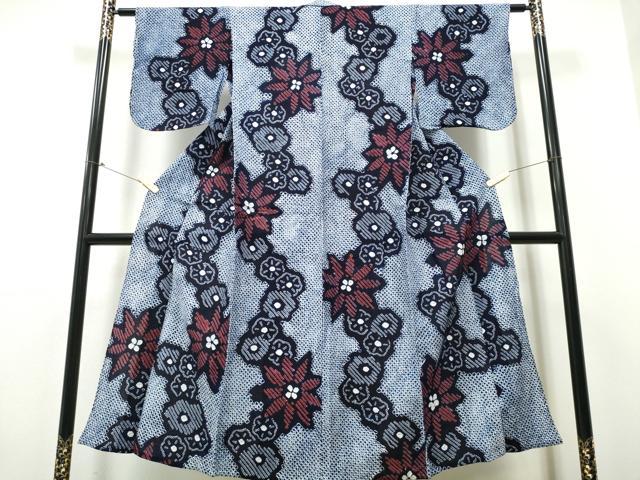 平和屋着物∴夏物 浴衣 有松鳴海絞り 舞花文 綿 逸品 CABB6695ng