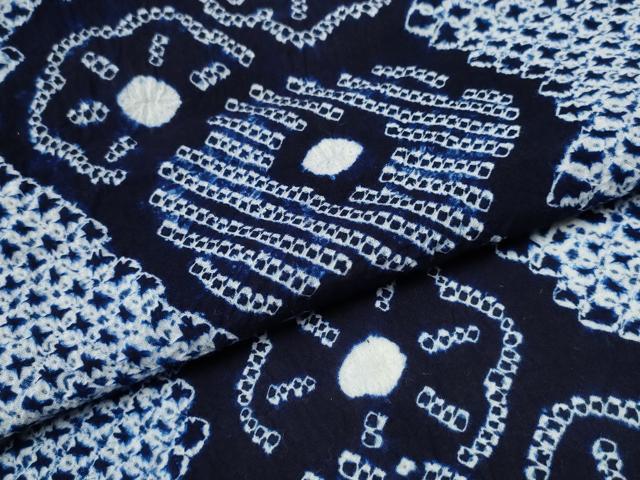 平和屋着物∴夏物 浴衣 有松鳴海絞り 舞花文 綿 逸品 CABB6695ng