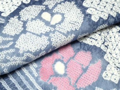 平和屋着物∴夏物 浴衣 有松鳴海絞り 枝牡丹 綿 逸品 CABB6696ng