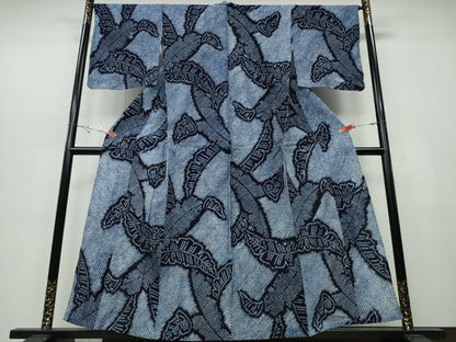 平和屋着物∴夏物 浴衣 有松鳴海絞り 舞葉文 綿 逸品 未使用 CABB6699ng