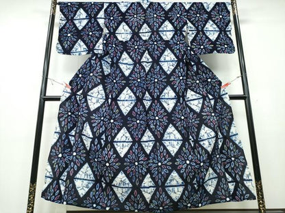 平和屋着物∴夏物 浴衣 有松鳴海絞り 花菱文 綿 逸品 CABB6700ng