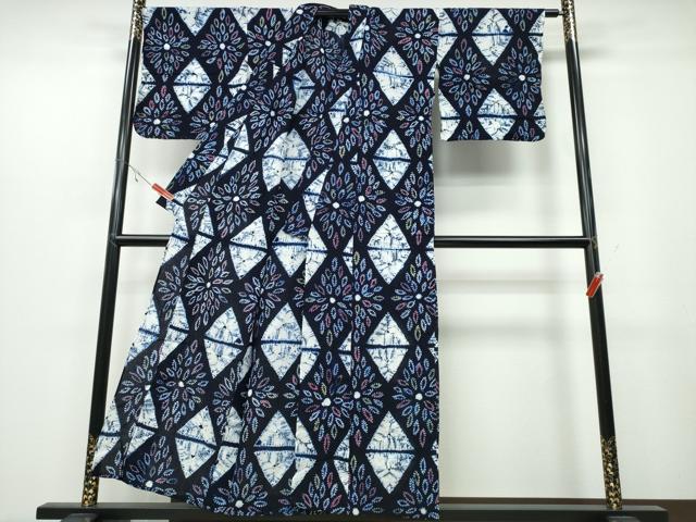 平和屋着物∴夏物 浴衣 有松鳴海絞り 花菱文 綿 逸品 CABB6700ng
