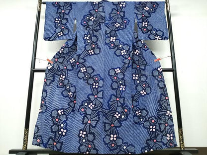 平和屋着物∴夏物 浴衣 有松鳴海絞り 花束文 綿 逸品 CABB6701ng