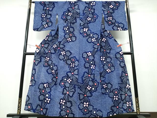 平和屋着物∴夏物 浴衣 有松鳴海絞り 花束文 綿 逸品 CABB6701ng