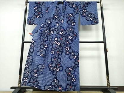 平和屋着物∴夏物 浴衣 有松鳴海絞り 花束文 綿 逸品 CABB6701ng