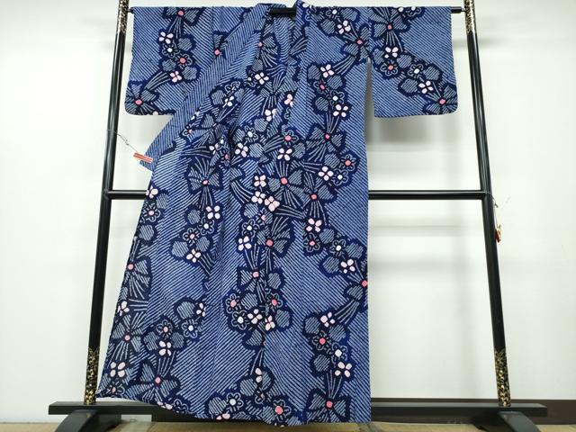平和屋着物∴夏物 浴衣 有松鳴海絞り 花束文 綿 逸品 CABB6701ng