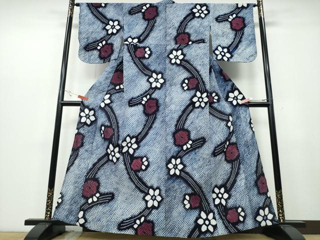 平和屋着物∴夏物 浴衣 有松鳴海絞り 舞花文 綿 逸品 CABB6702ng