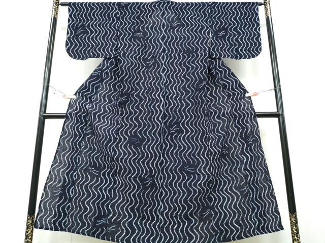 平和屋着物∴夏物 浴衣 有松鳴海絞り 流水松葉散らし 綿 逸品 CABB6703ng