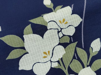 平和屋着物∴夏物　浴衣　綿紅梅　桔梗　綿　逸品　CABB6706ng