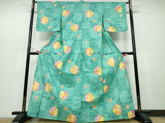 平和屋着物∴夏物 浴衣 綿紅梅 毬花文 綿 逸品 CABB6707ng