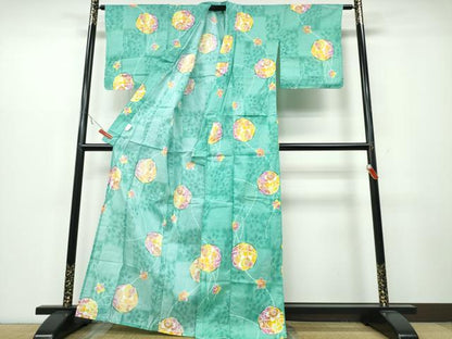 平和屋着物∴夏物 浴衣 綿紅梅 毬花文 綿 逸品 CABB6707ng