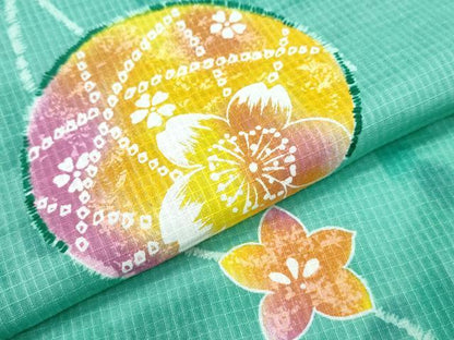 平和屋着物∴夏物 浴衣 綿紅梅 毬花文 綿 逸品 CABB6707ng