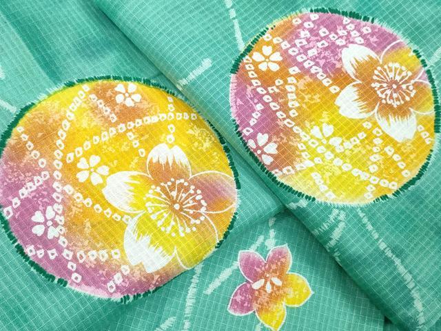 平和屋着物∴夏物 浴衣 綿紅梅 毬花文 綿 逸品 CABB6707ng