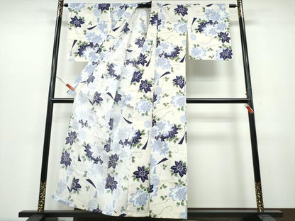 平和屋着物∴夏物 浴衣 綿紅梅 百合 綿 逸品 CABB6710ng